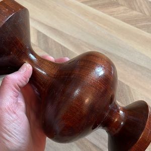 Vintage handmade wooden candle holder